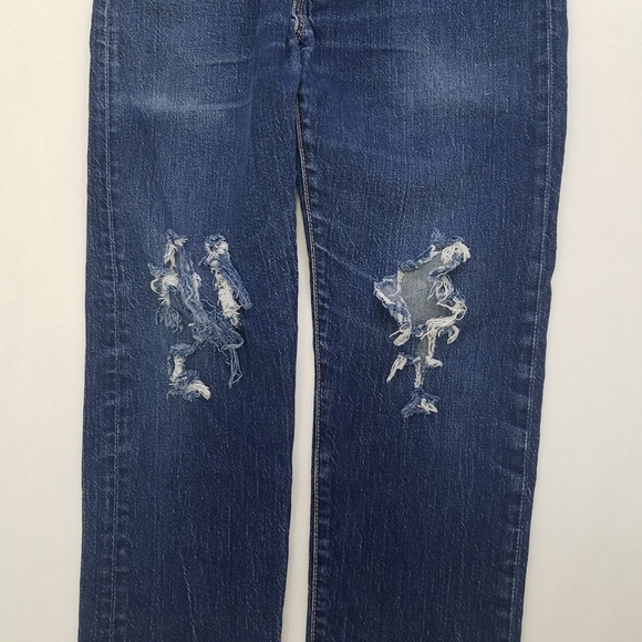 Levi's 502 Raw Hem (No From Manufacturer) Distressed  Regular Taper Jeans - Picture 10 of 15